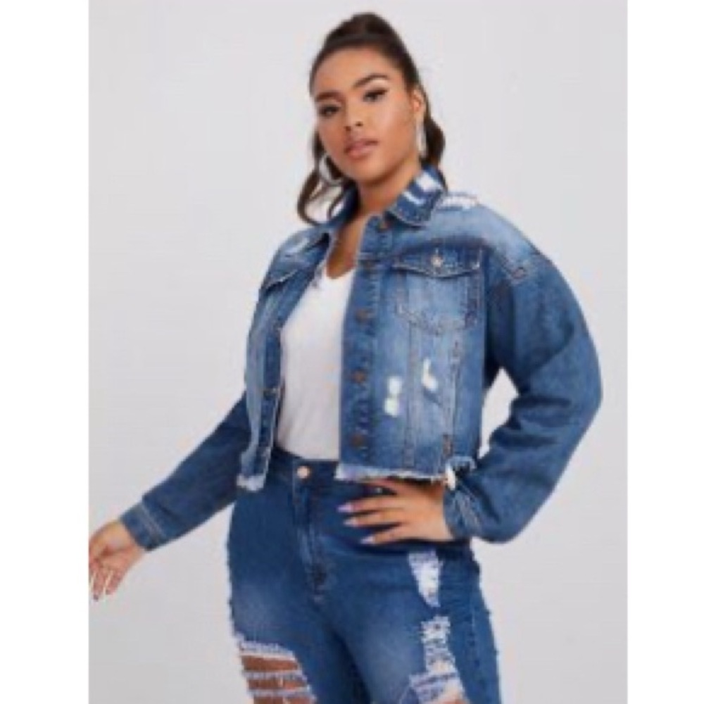 Blue Distressed Jean Jacket